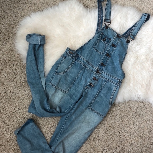 forever 21 denim overalls - Picture 1 of 3